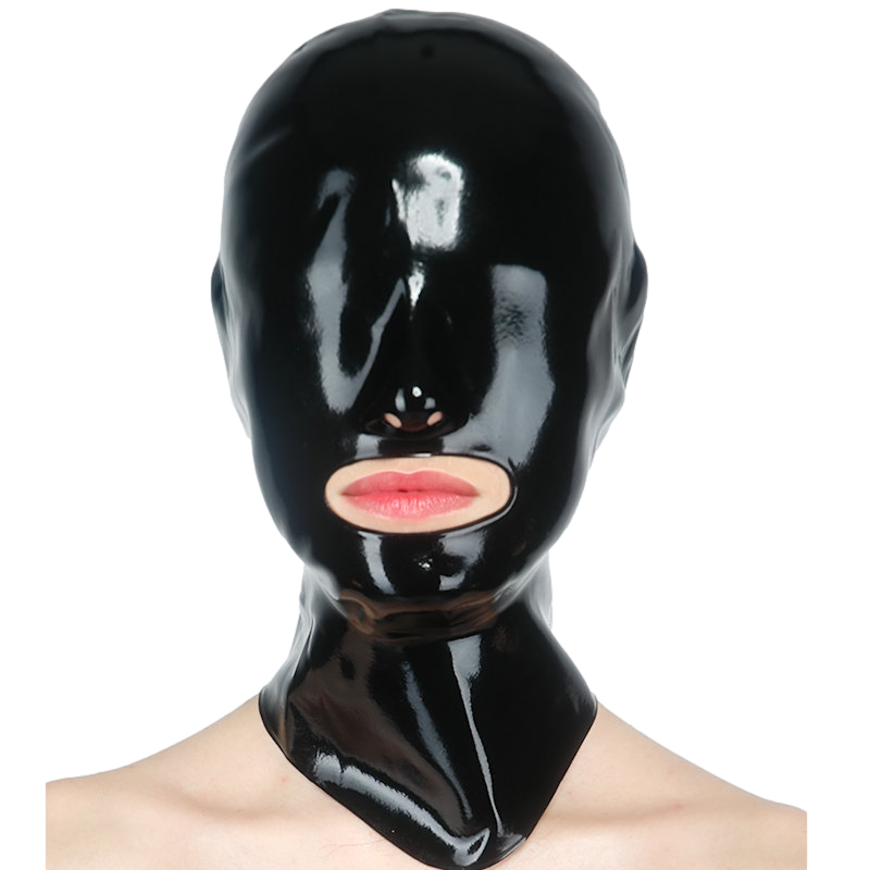 Latex Maske mit Nasenlöchern und großer Mundöffnung